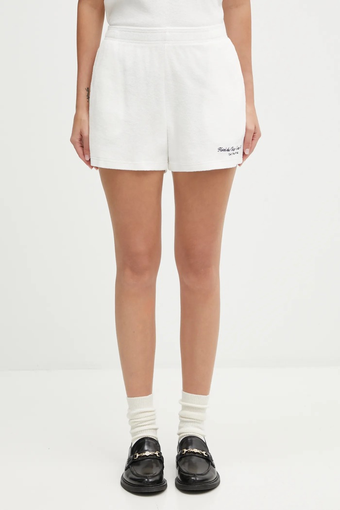 Sporty & Rich szorty bawełniane Eden Script Terry gładkie biały SH00160673WH01