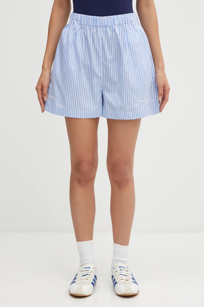 Bavlněné šortky Sporty & Rich Eden Script Poplin bavlna modrá SH01260673ST61