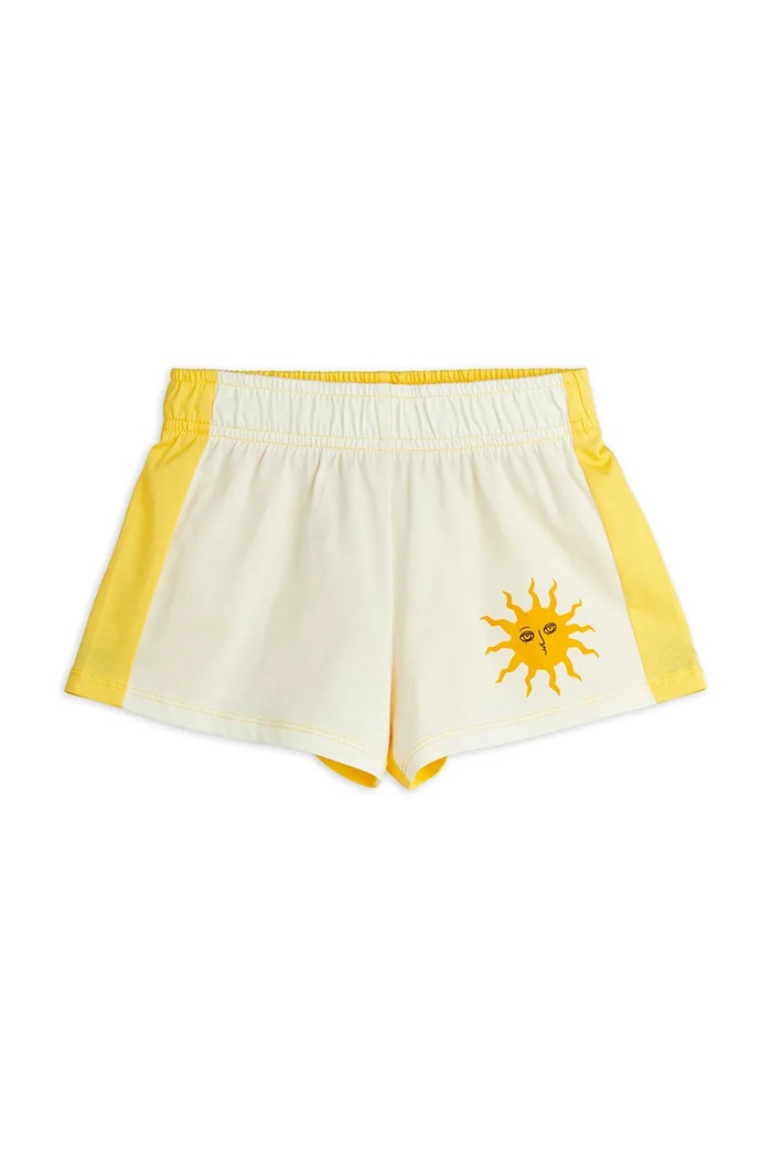 Детски памучен къс панталон Mini Rodini Sun 2563010911 жълт AW25