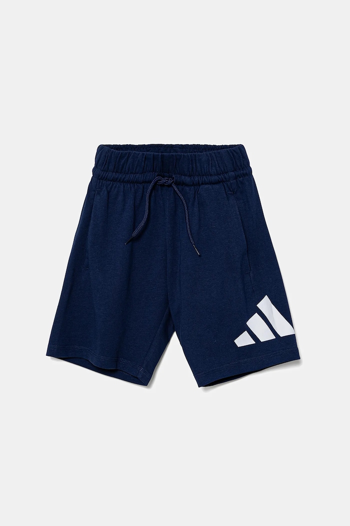 Dětské bavlněné šortky adidas JD2086 modrá AW25