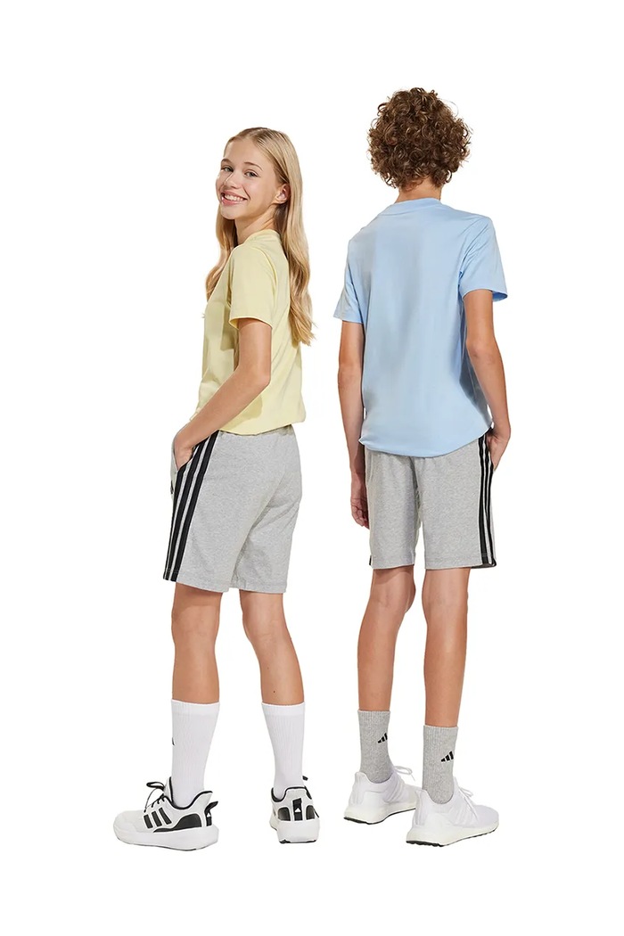 Детские хлопковые шорты adidas JD6496 серый