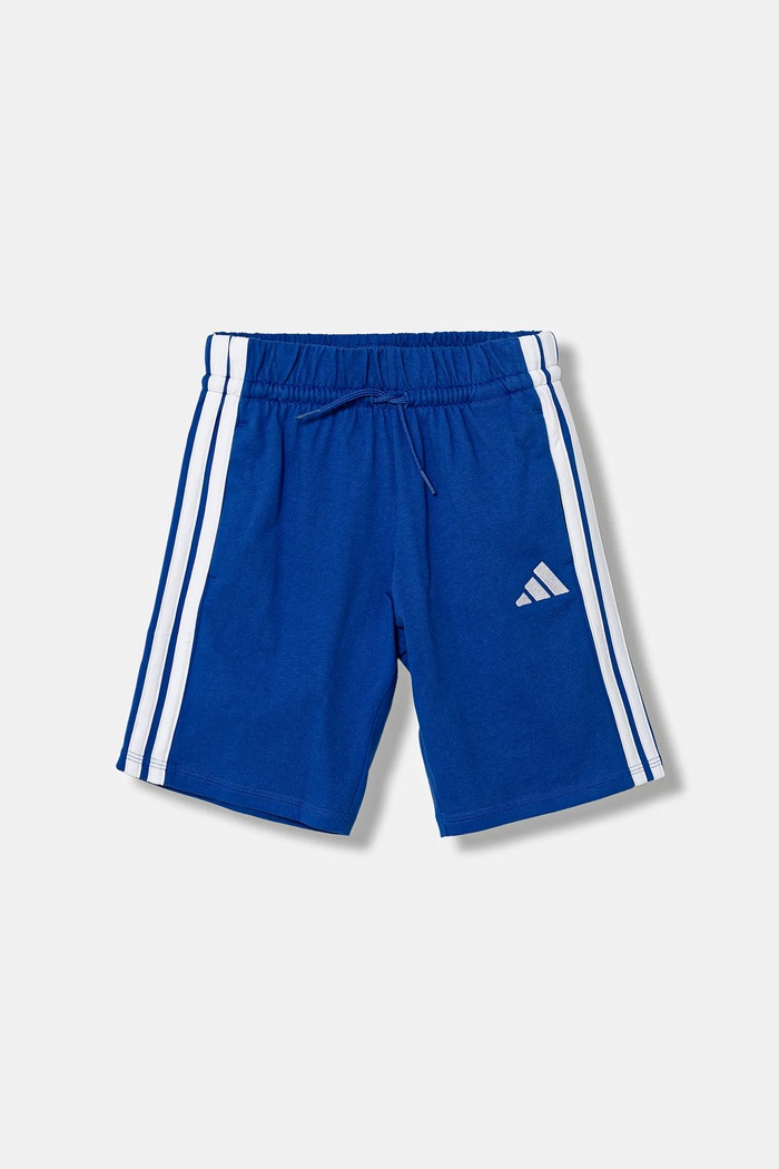 Детски памучен къс панталон adidas JY5017 син AW25