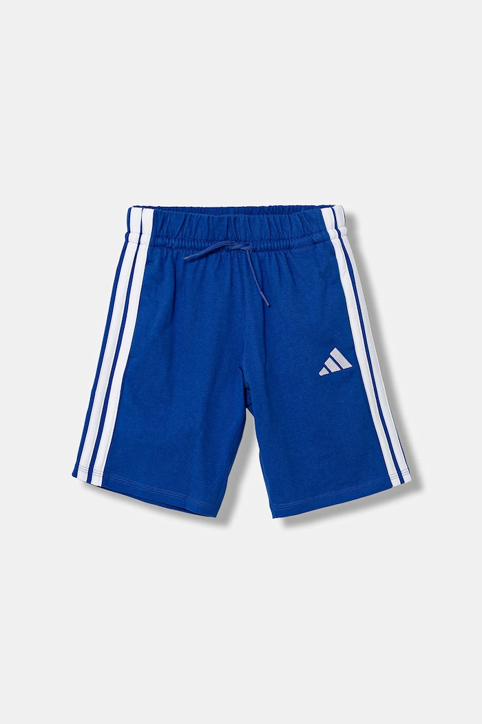 Детски памучен къс панталон adidas JY5017 син AW25
