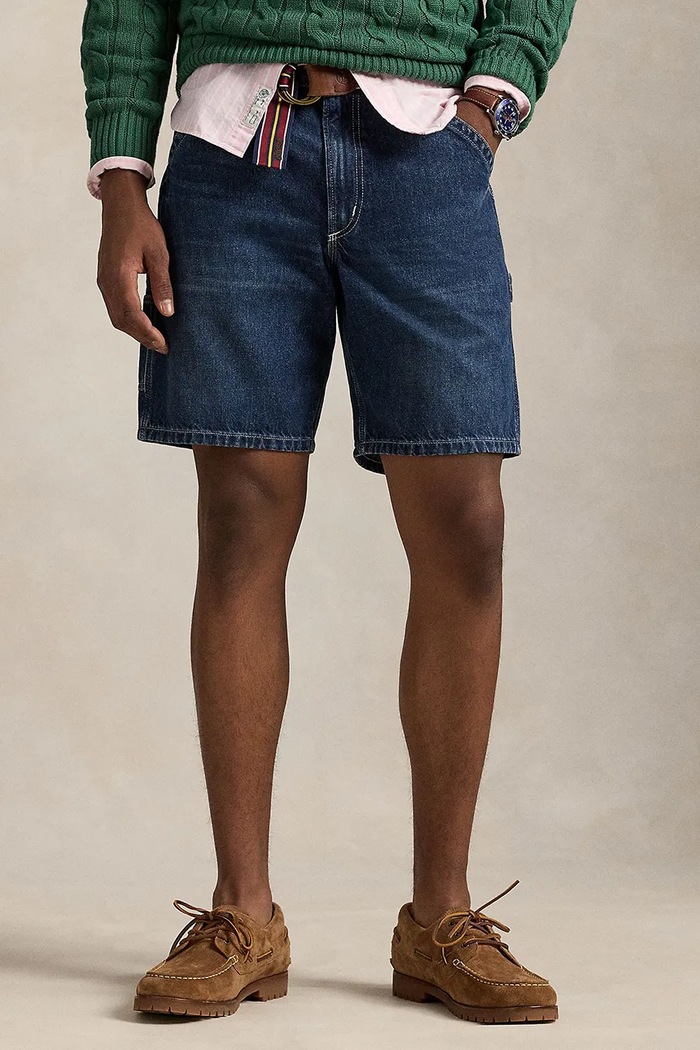 Polo Ralph Lauren szorty jeansowe bawełniane 710971777 biały AW25