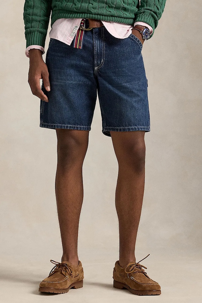 Polo Ralph Lauren szorty jeansowe bawełniane 710971777 biały AW25