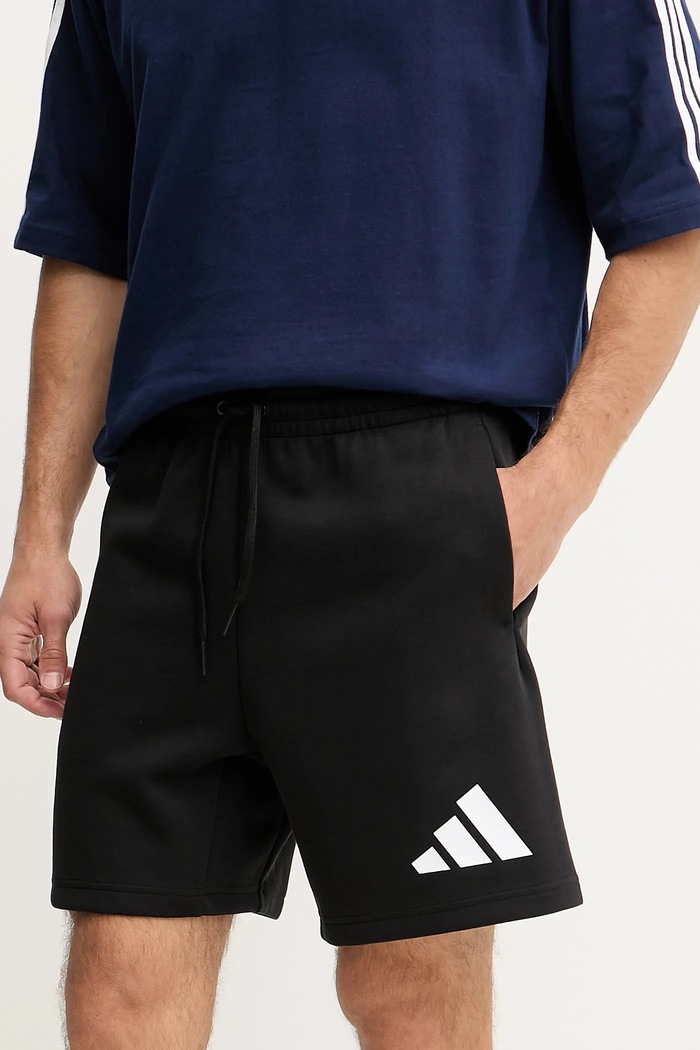 Σορτς adidas Future Icons 3 Bar πλεκτό ύφασμα μαύρο JD4900