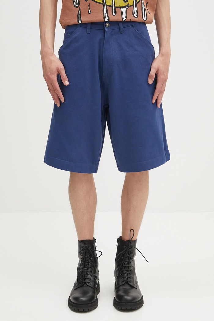 Βαμβακερό σορτσάκι Sky High Farm Work shorts βαμβάκι σκούρο μπλε SHF07P021