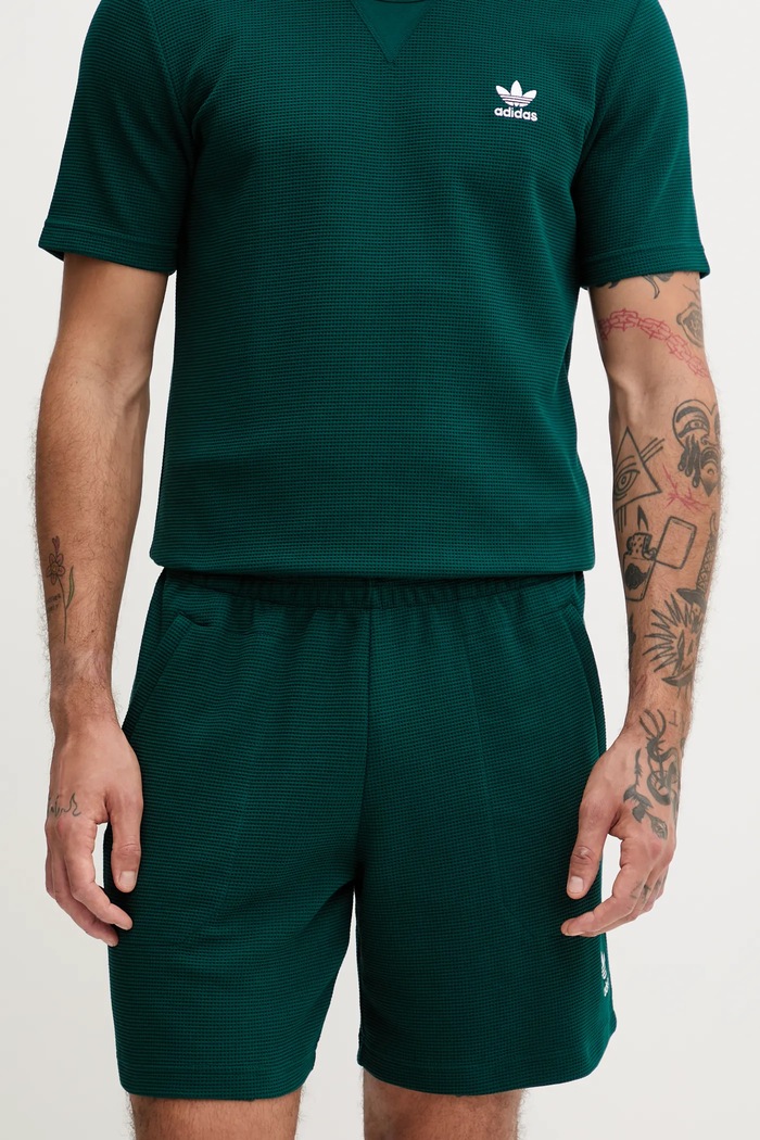 adidas Originals szorty Trefoil Essentials dzianina turkusowy JW1040