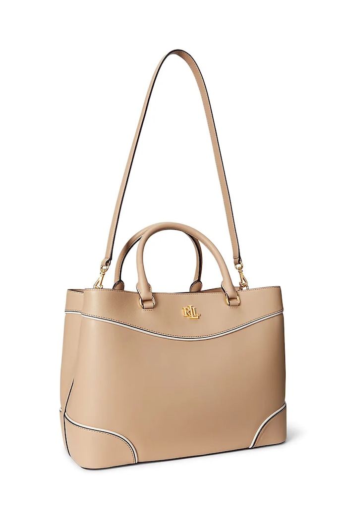 Lauren Ralph Lauren torebka skórzana 431959595 beżowy AW25