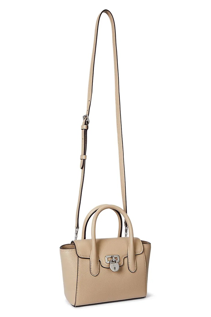 Lauren Ralph Lauren torebka skórzana 431969349 beżowy AW25