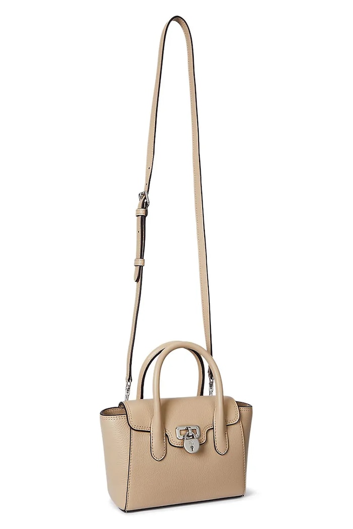 Lauren Ralph Lauren torebka skórzana 431969349 beżowy AW25