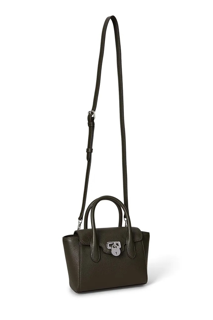 Usnjena torbica Lauren Ralph Lauren 431969349 zelena AW25