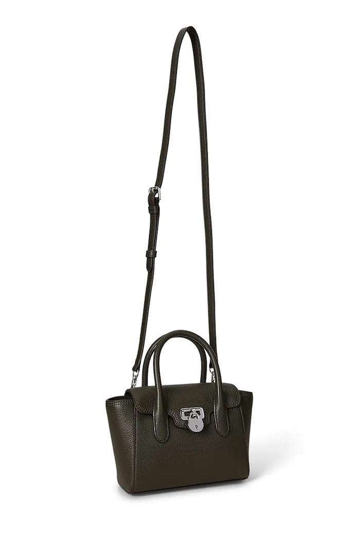 Usnjena torbica Lauren Ralph Lauren 431969349 zelena AW25