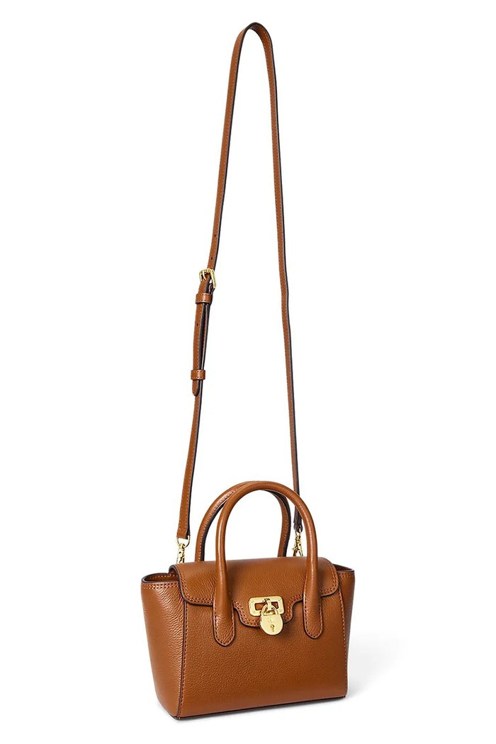 Lauren Ralph Lauren torebka skórzana 431969349 brązowy AW25