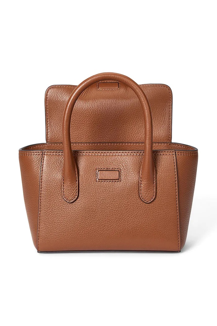Lauren Ralph Lauren torebka skórzana brązowy 431969349