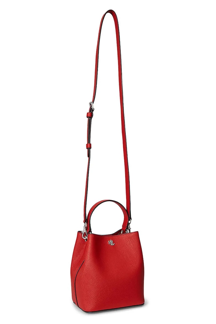 Lauren Ralph Lauren γυναικεία δερμάτινη τσάντα πουγκί 431969365 πορτοκαλί SS26