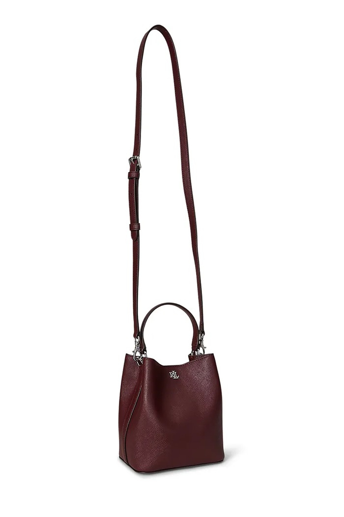 Lauren Ralph Lauren torebka worek damska skórzana 431969365 bordowy SS26