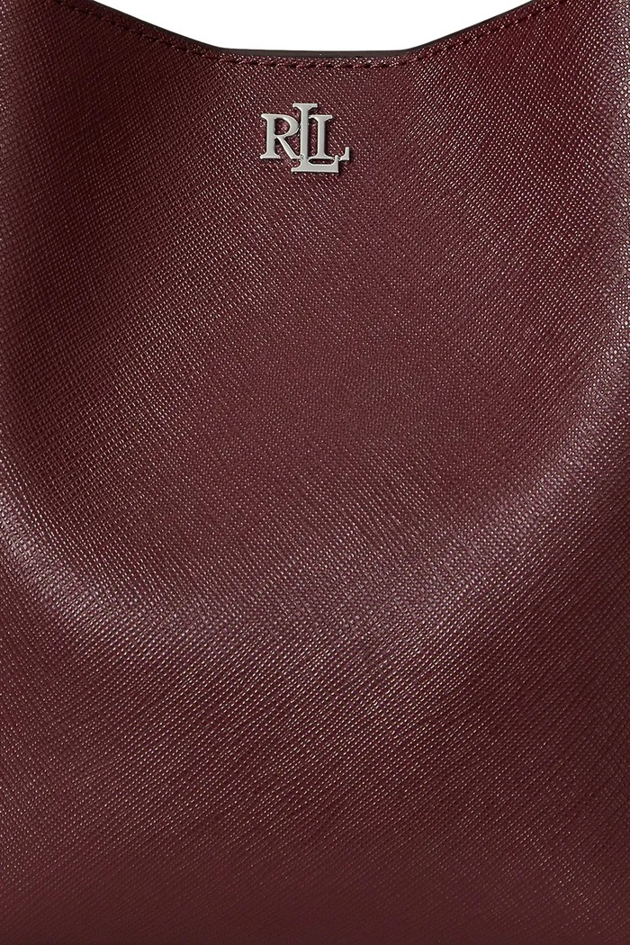 Lauren Ralph Lauren torebka worek damska skórzana 431969365 bordowy