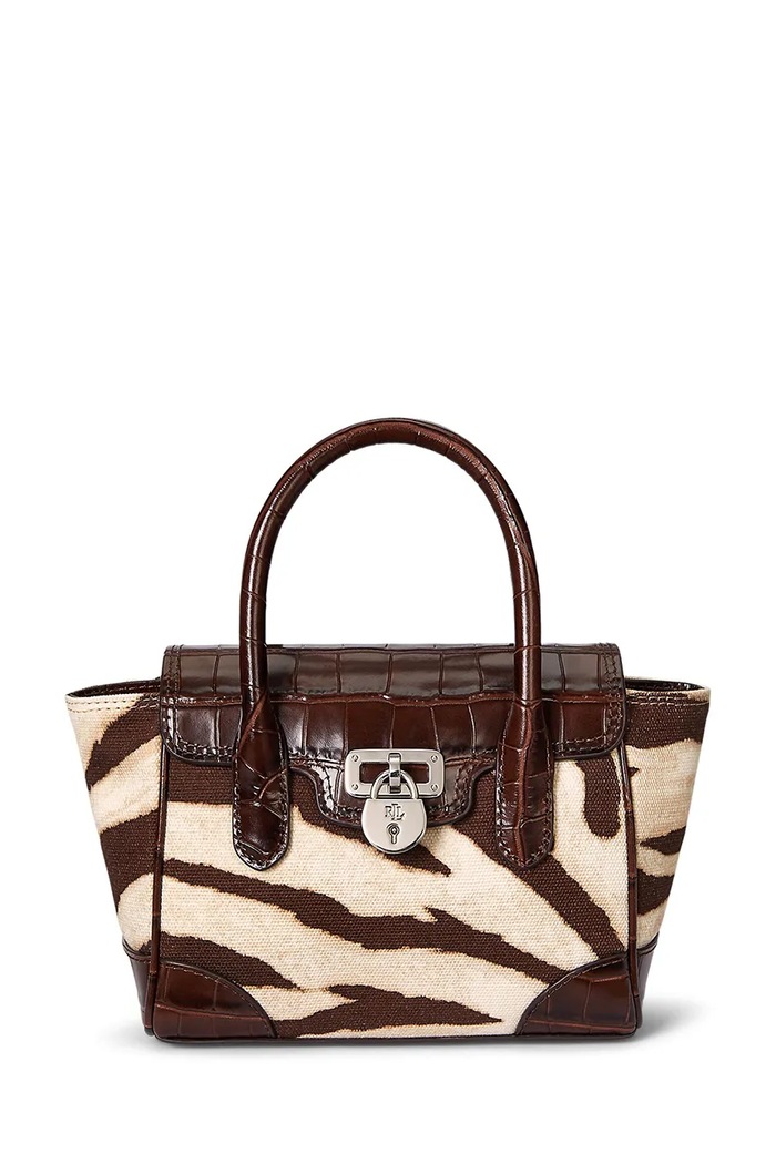 Kabelka Lauren Ralph Lauren vzorovaný hnedá 431969470