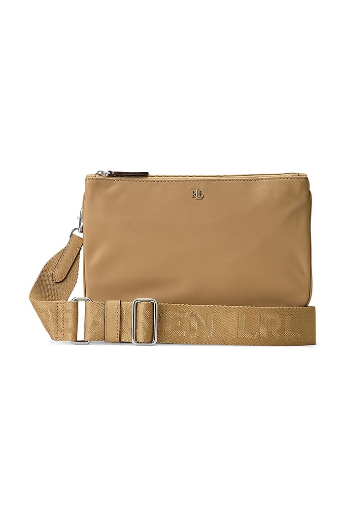 Kabelka Lauren Ralph Lauren hladký béžová 431970156