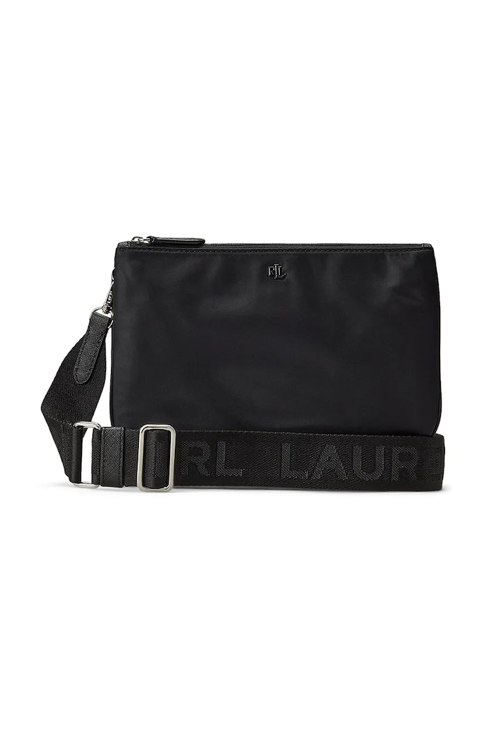 Kabelka Lauren Ralph Lauren hladký černá 431970156