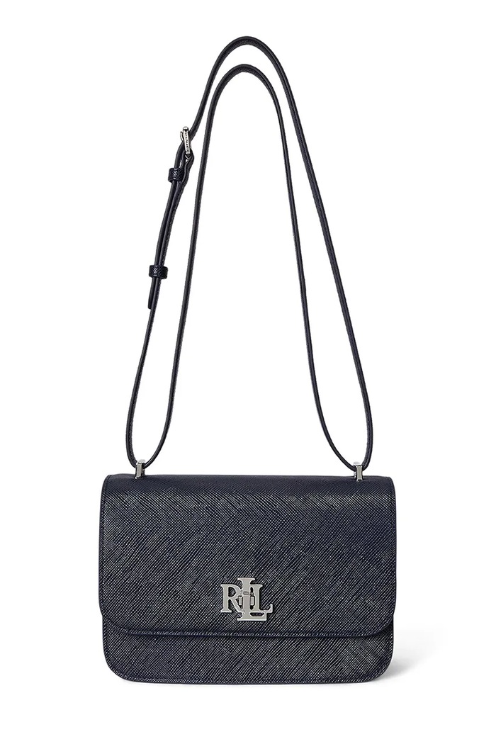 Lauren Ralph Lauren torebka skórzana skóra licowa granatowy 431974272
