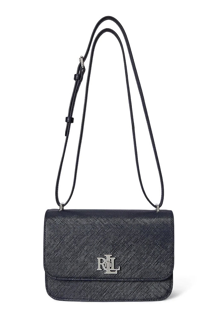 Lauren Ralph Lauren torebka skórzana skóra licowa granatowy 431974272