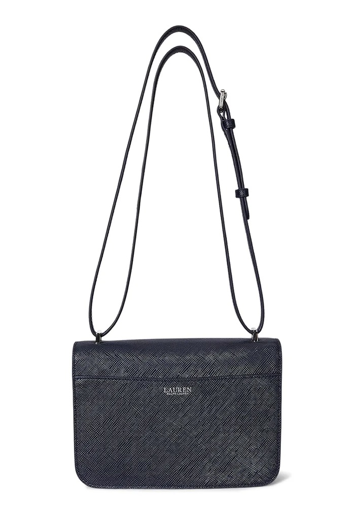 Akcesoria Lauren Ralph Lauren torebka skórzana 431974272 granatowy