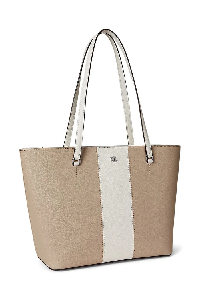 Kožená kabelka Lauren Ralph Lauren 431974512 béžová AW25