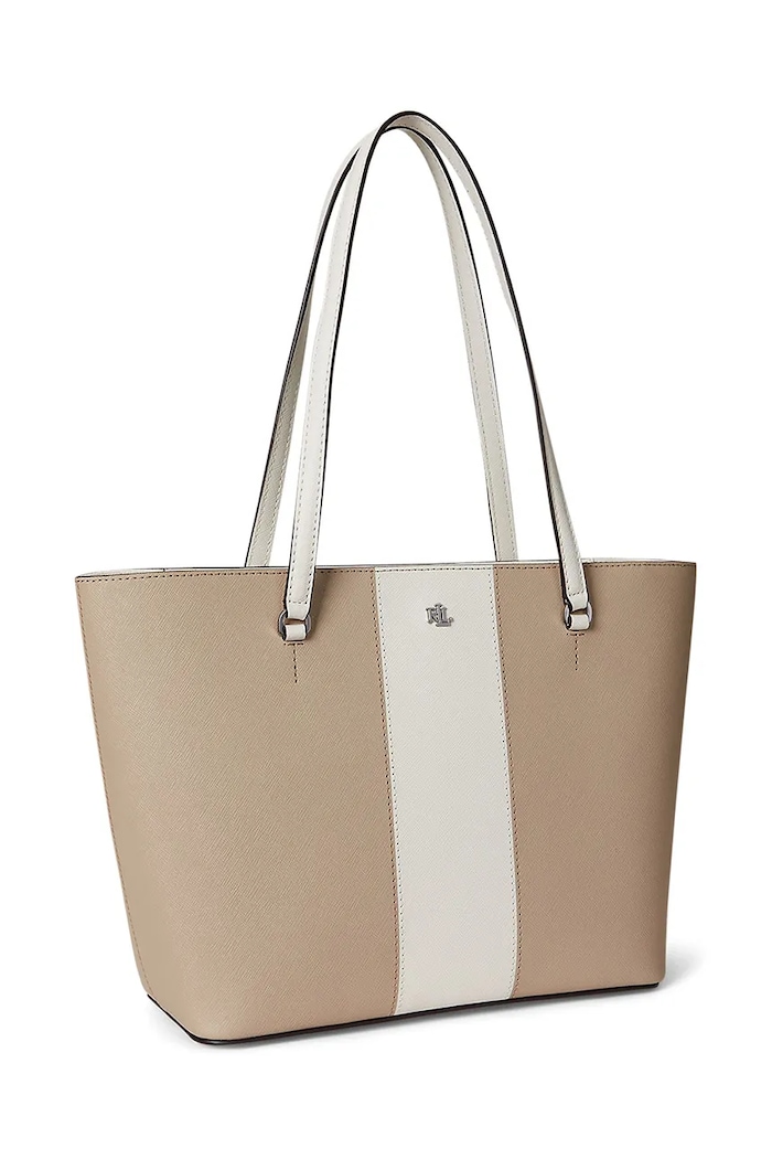 Kožená kabelka Lauren Ralph Lauren 431974512 béžová AW25
