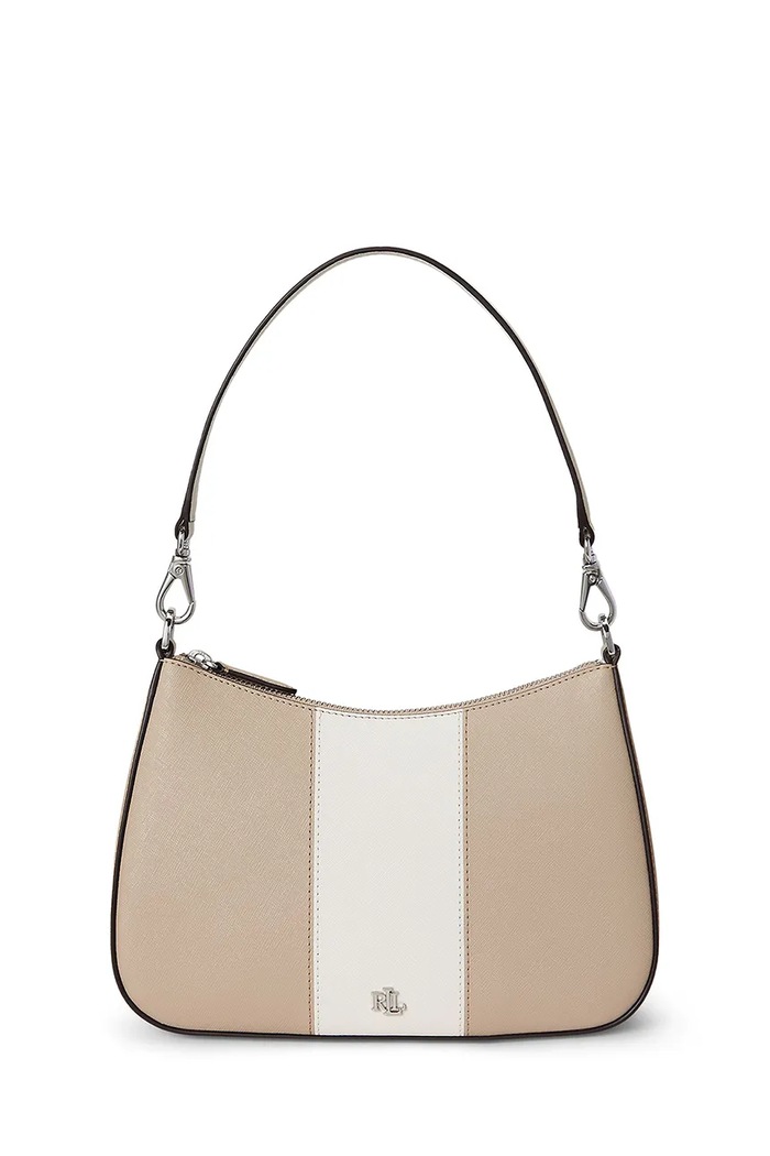 Lauren Ralph Lauren Torebka skórzana beżowy 431974513