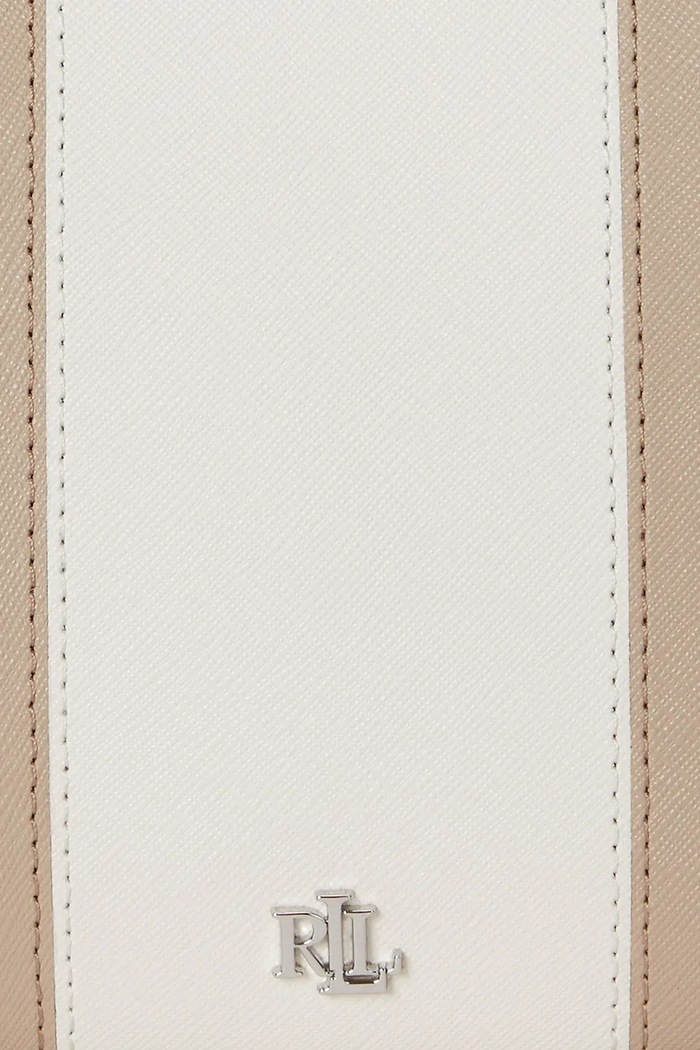Torebka skórzana Lauren Ralph Lauren beżowy 431974513