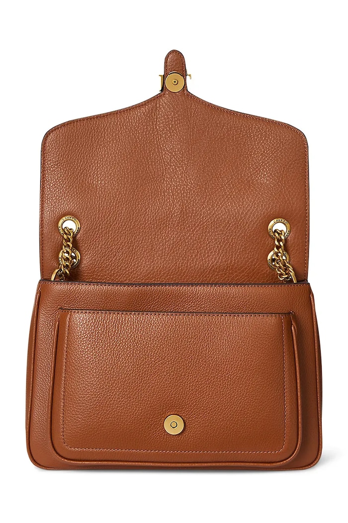 Kožená kabelka Lauren Ralph Lauren hnedá 431974551
