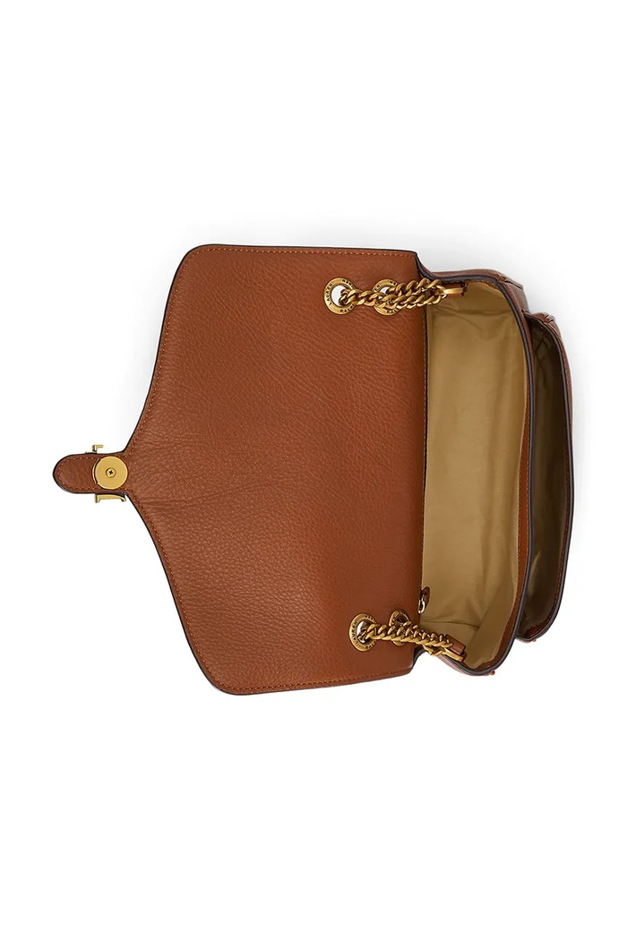 Kožená kabelka Lauren Ralph Lauren 431974551 hnedá