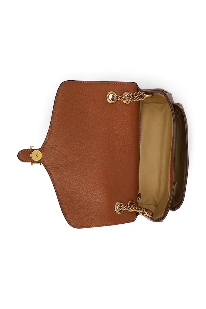 Kožená kabelka Lauren Ralph Lauren 431974551 hnedá