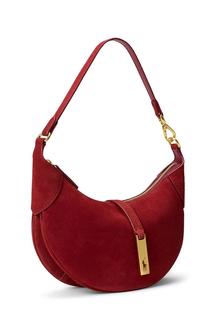 Polo Ralph Lauren torebka shopper damska zamszowa 428922880 czerwony SS26