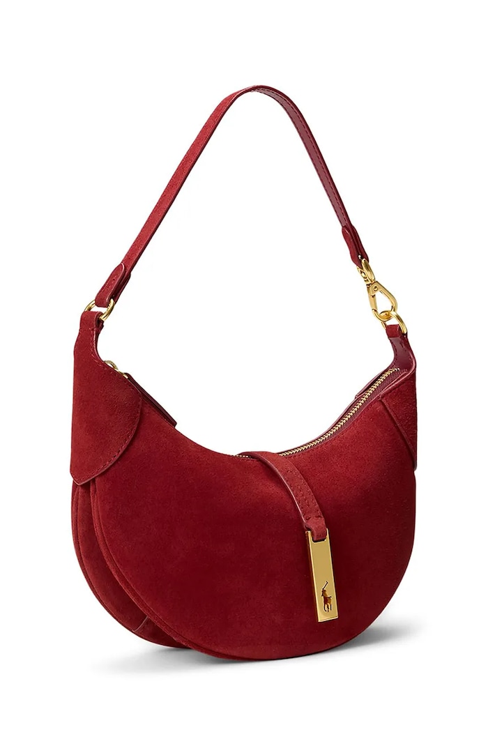 Polo Ralph Lauren torebka shopper damska zamszowa 428922880 czerwony SS26