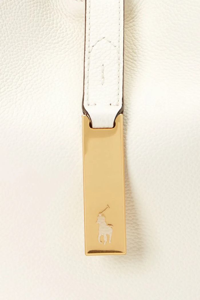 Kožená kabelka Polo Ralph Lauren 428944016 biela