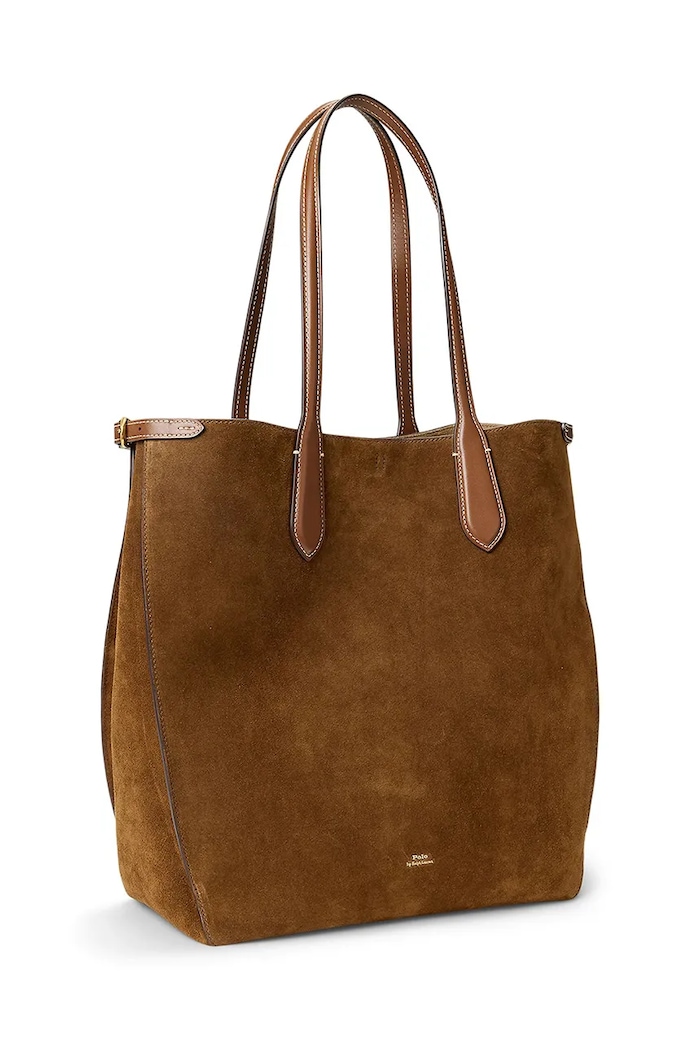 Polo Ralph Lauren shopper torba ženska od brušene kože 428968152 smeđa AW25