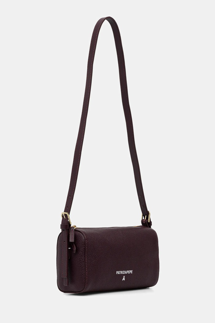 Kožená kabelka Patrizia Pepe 8B0255.L001 burgundské AW25