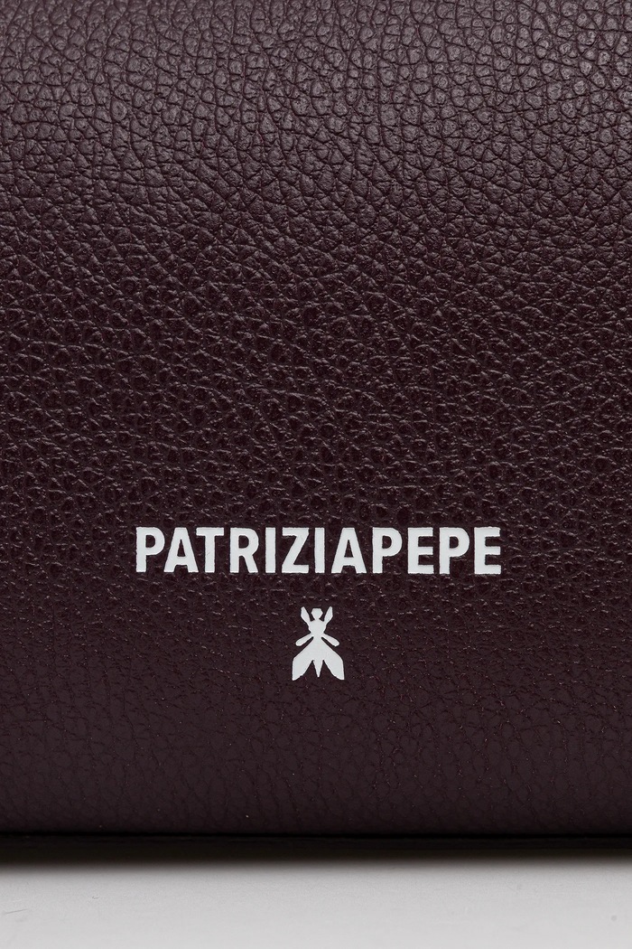 Kožená kabelka Patrizia Pepe burgundské 8B0255.L001