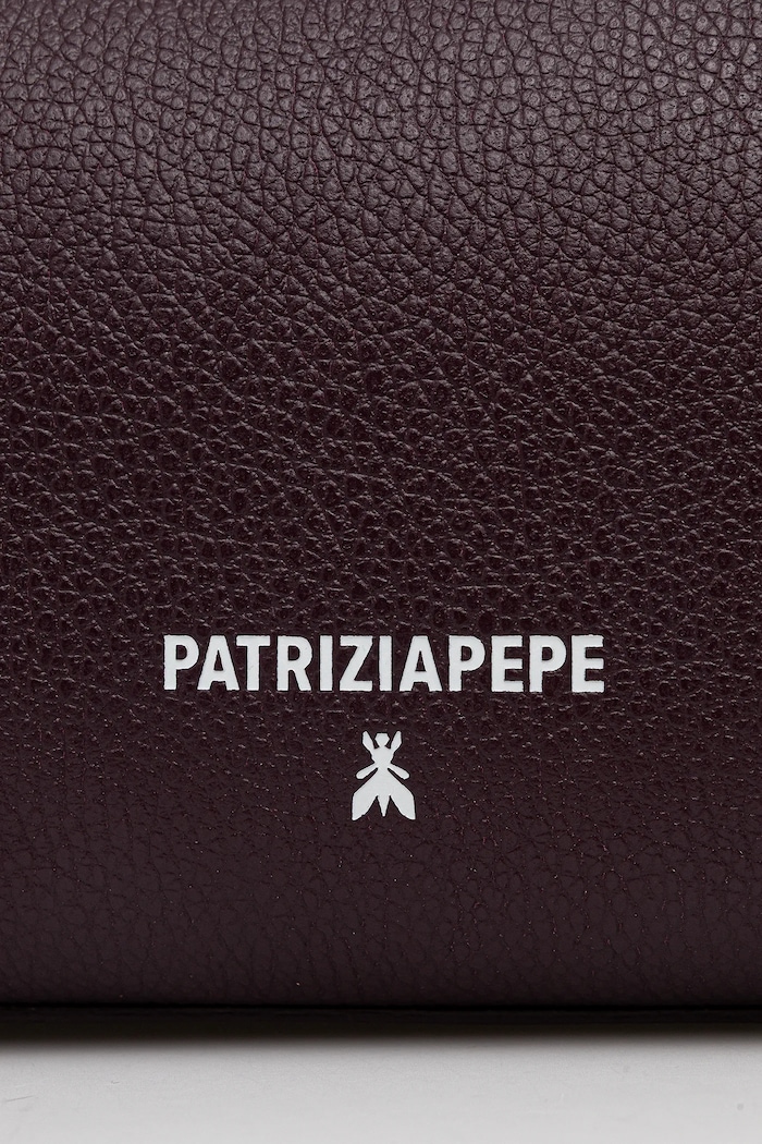 Kožená kabelka Patrizia Pepe burgundské 8B0255.L001