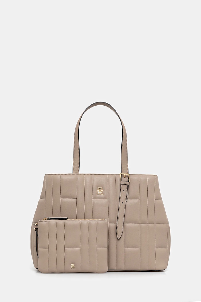 Τσάντα Tommy Hilfiger συνθετικό καφέ AW0AW17452