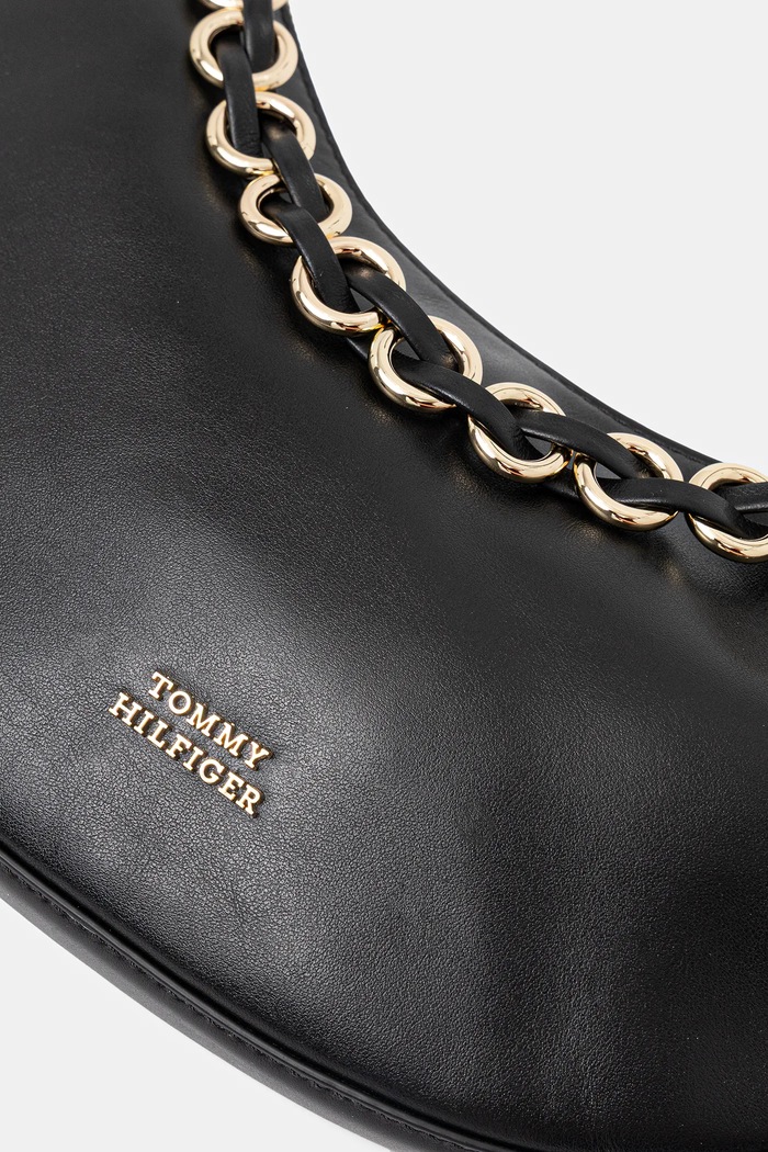 Tommy Hilfiger torebka skórzana czarny AW0AW17467