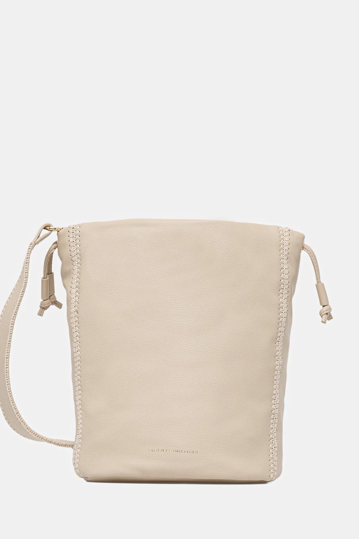 Tommy Hilfiger poșetă de piele uni bej AW0AW17540