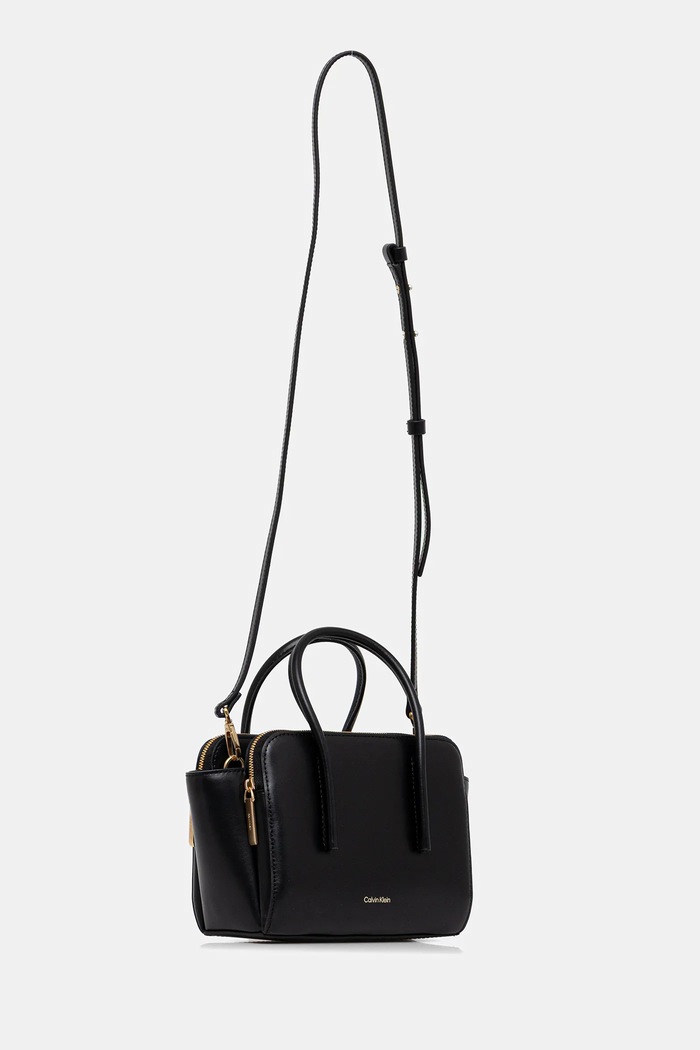 Kožená kabelka Calvin Klein LV04F3057G černá AW25