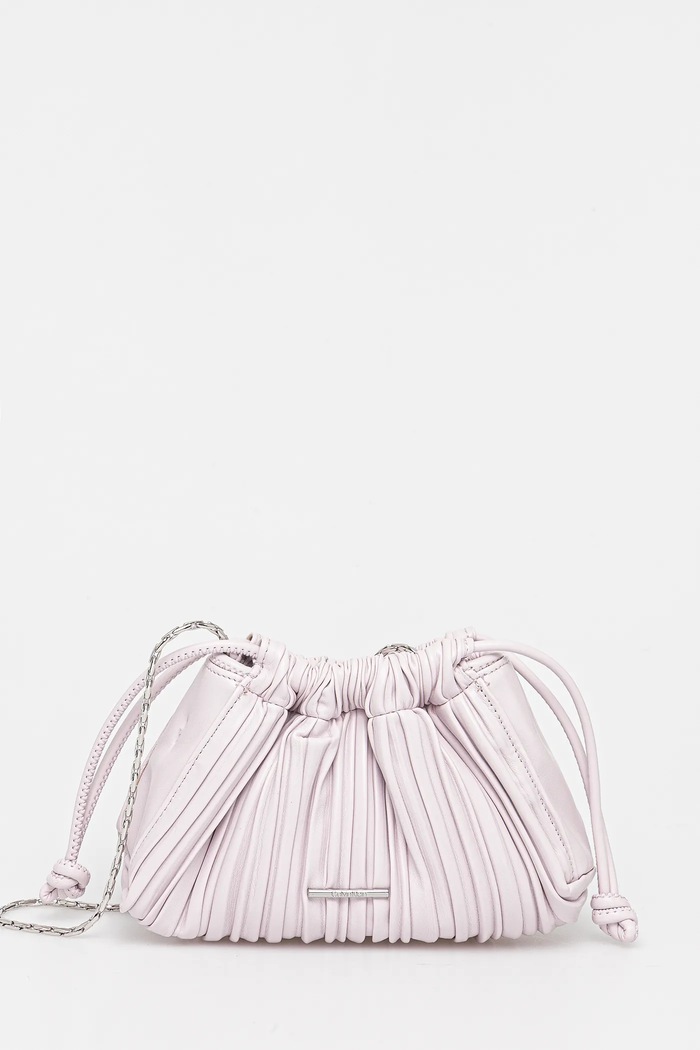 Τσάντα Calvin Klein απομίμηση λείου δέρματος ροζ LV04F3077G