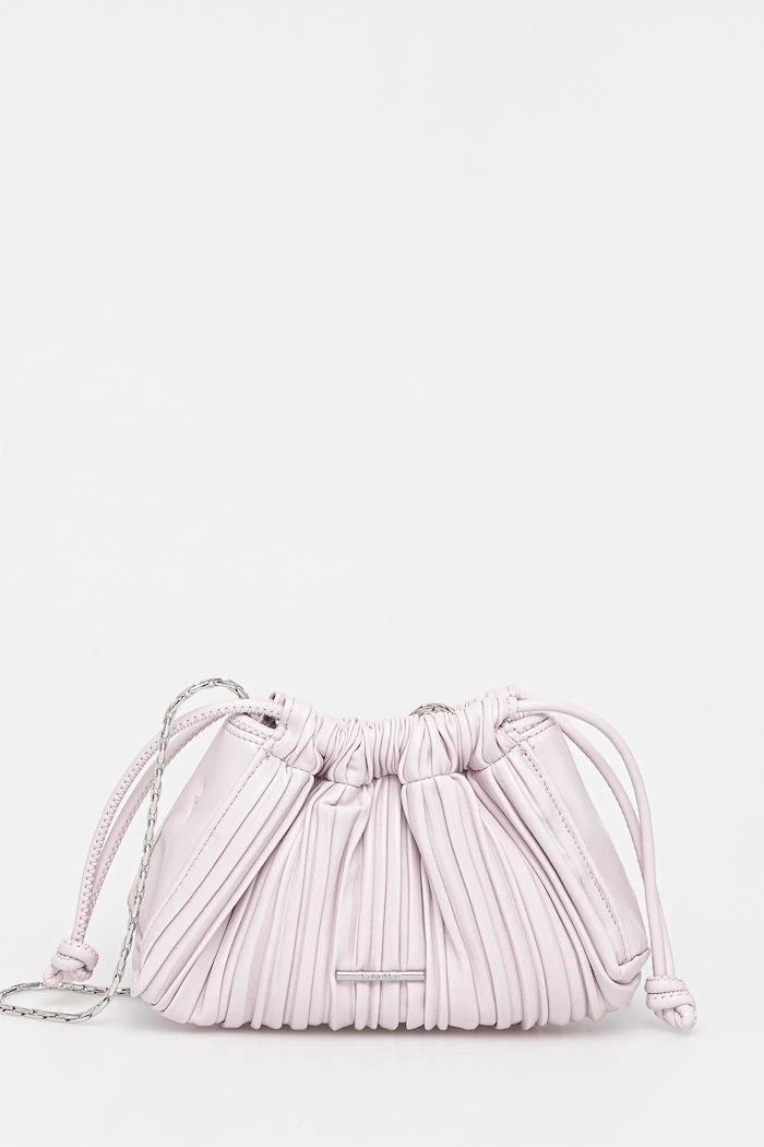 Τσάντα Calvin Klein απομίμηση λείου δέρματος ροζ LV04F3077G