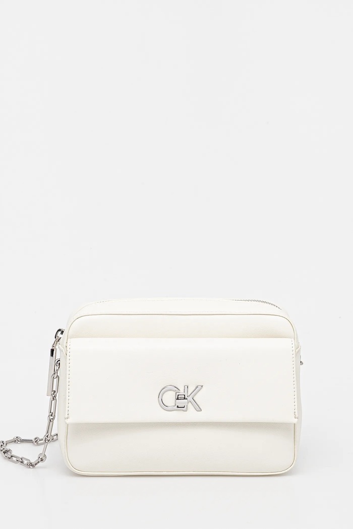 Τσάντα Calvin Klein απομίμηση λείου δέρματος μπεζ LV04F3102G