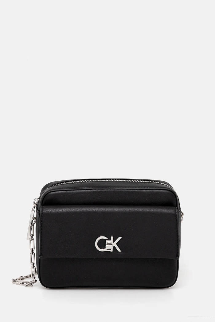 Kabelka Calvin Klein imitácia kože čierna LV04F3102G